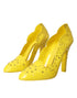 Dolce & Gabbana Yellow Crystal Cinderella PVC Heels – Women's Pumps