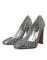 Dolce & Gabbana Pumps – Women's Silver Sequin Leather Crystal High Heels