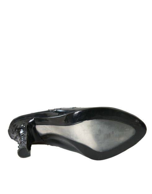 Dolce & Gabbana Black Crystal Cinderella PVC Heels – Women's Luxury Pumps Shoes