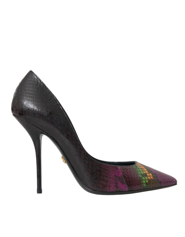 Dolce & Gabbana Multicolor Python Leather Heels Pumps Shoes – Women's