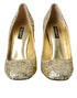 Dolce & Gabbana Pumps – Women's Gold Sequin Leather Crystal High Heels