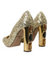 Dolce & Gabbana Pumps – Women's Gold Sequin Leather Crystal High Heels