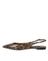 Dolce & Gabbana Leopard Print Python Slingback Flats Sandals - Women's Shoes