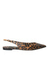 Dolce & Gabbana Leopard Print Python Slingback Flats Sandals - Women's Shoes