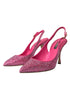 Dolce & Gabbana Pink Crystal Slingback Pumps – Women's Designer Heels
