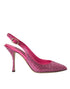 Dolce & Gabbana Pink Crystal Slingback Pumps – Women's Designer Heels
