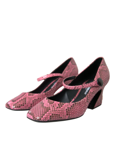 Dolce & Gabbana Pink Python Leather Mary Jane Pumps – Women's Exotic Heels