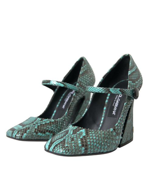 Dolce & Gabbana Blue Python Leather Mary Jane Pumps – Women's Exotic Heels