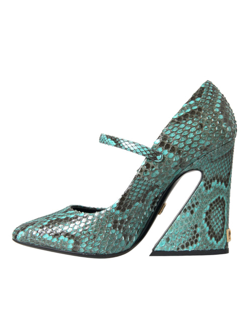 Dolce & Gabbana Blue Python Leather Mary Jane Pumps – Women's Exotic Heels