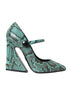 Dolce & Gabbana Blue Python Leather Mary Jane Pumps – Women's Exotic Heels