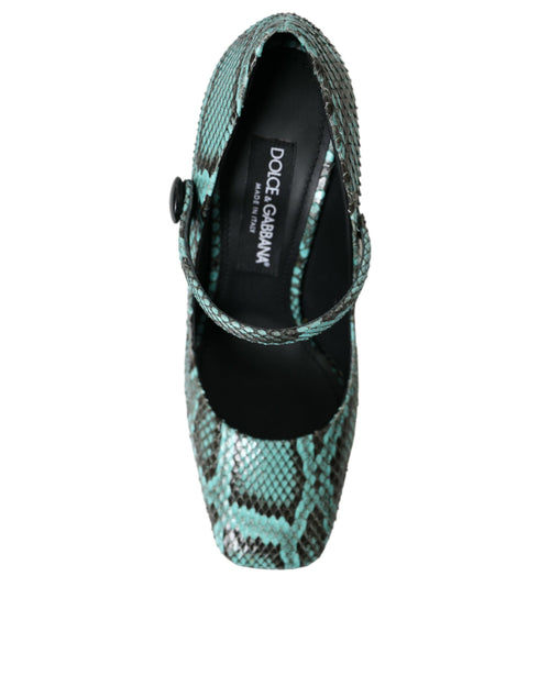 Dolce & Gabbana Blue Python Leather Mary Jane Pumps – Women's Exotic Heels