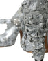 Dolce & Gabbana Mary Jane Pumps in Silver Cotton Blend with Floral Crystals - Women’s