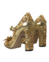 Dolce & Gabbana Gold Floral Leather Mary Janes Pumps – Women’s