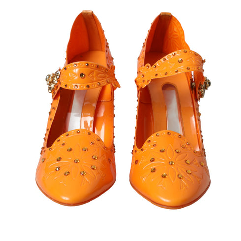 Dolce & Gabbana Cinderella Pumps Orange PVC Crystal-Embellished Heels – Women