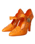 Dolce & Gabbana Cinderella Pumps Orange PVC Crystal-Embellished Heels – Women
