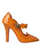 Dolce & Gabbana Cinderella Pumps Orange PVC Crystal-Embellished Heels – Women