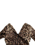 Dolce & Gabbana Brown Leopard Print Bodycon V-neck Midi Dress