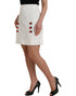 Dolce & Gabbana White Floral Brocade Embellished Mini Skirt