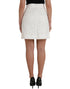 Dolce & Gabbana White Floral Brocade Embellished Mini Skirt