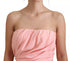 Dolce & Gabbana Pink Silk Stretch Strapless Sheath Dress