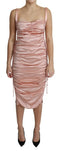 Dolce & Gabbana Pink Spaghetti Strap Bodycon Midi Dress