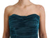 Dolce & Gabbana Silk Blend Blue Satin Fitted Strapless Dress