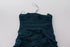 Dolce & Gabbana Silk Blend Blue Satin Fitted Strapless Dress