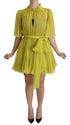 Dolce & Gabbana Yellow Shift A-line Silk Gown Dress
