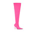 Balenciaga Pink Stretch Pointed-Toe Over-the-Knee Boots – Women