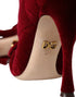 Dolce & Gabbana Dark Red Velvet Devotion Buckle Boots for Women