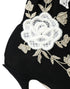 Dolce & Gabbana Black White Floral Embroidered Slip-On Boots for Women