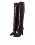 Dolce & Gabbana High Boots in Brown Exotic Python Leather with Glossy Finish - Women’s