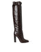 Dolce & Gabbana High Boots in Brown Exotic Python Leather with Glossy Finish - Women’s