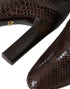 Dolce & Gabbana High Boots in Brown Exotic Python Leather with Glossy Finish - Women’s