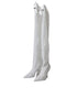 Dolce & Gabbana White Sequin Knee-High Stiletto Boots for Women