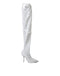 Dolce & Gabbana White Sequin Knee-High Stiletto Boots for Women