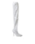 Dolce & Gabbana White Sequin Knee-High Stiletto Boots for Women