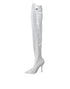 Dolce & Gabbana White Sequin Knee-High Stiletto Boots for Women