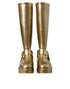 Dolce & Gabbana Gold Knee High Rubber Rain Boots for Women