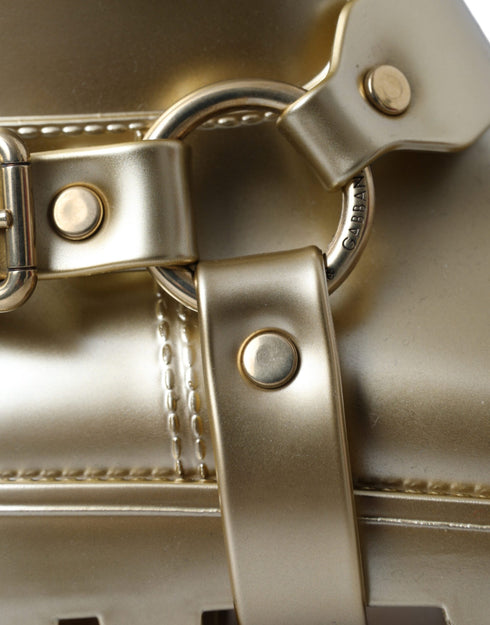 Dolce & Gabbana Gold Knee High Rubber Rain Boots for Women