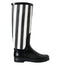 Dolce & Gabbana Knee High Boots for Women – Black White Rubber Flats