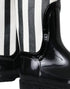 Dolce & Gabbana Knee High Boots for Women – Black White Rubber Flats