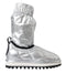 Dolce & Gabbana Metallic Silver Quilted Mid-Calf Boots – Women’s Nylon Logo Patch