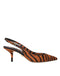 Dolce & Gabbana Black Orange Zebra Pony Hair Slingback Heels - Women’s