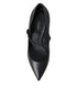 Dolce & Gabbana Black Leather Mary Jane Pumps with Logo Heels – Women’s