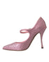 Dolce & Gabbana Pink Strass Crystal Heels Pumps Shoes - Women’s
