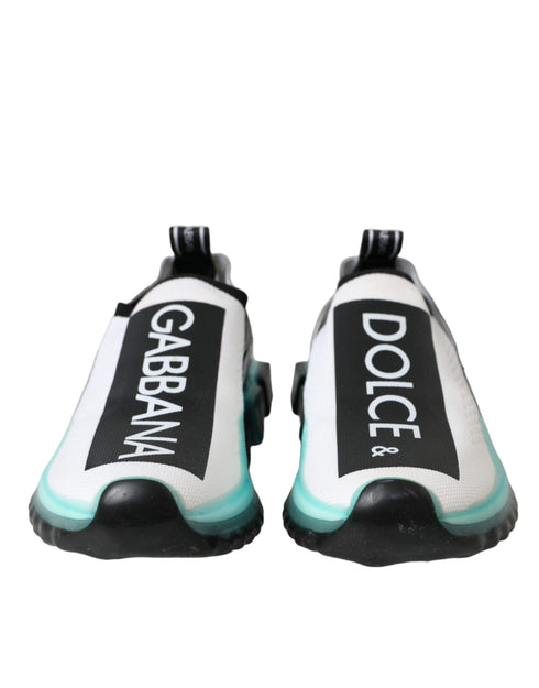 Dolce & Gabbana Sorrento Sneakers | White Black Blue Slip-On Logo Shoes