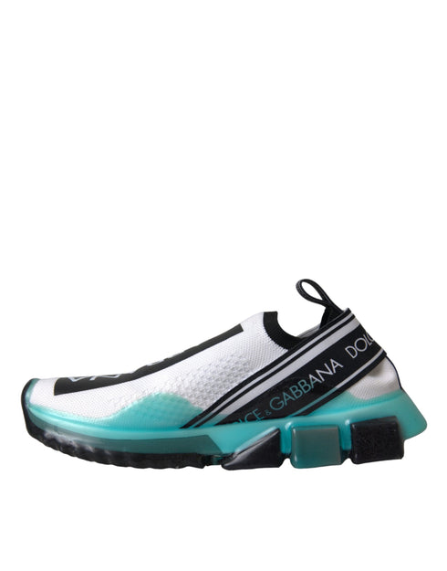 Dolce & Gabbana Sorrento Sneakers | White Black Blue Slip-On Logo Shoes