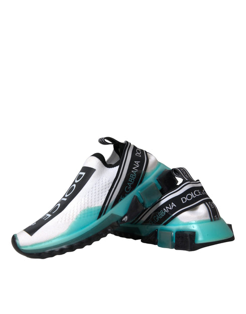 Dolce & Gabbana Sorrento Sneakers | White Black Blue Slip-On Logo Shoes