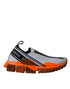 Dolce & Gabbana Sorrento White Black Orange Slip-On Logo Sneakers Shoes